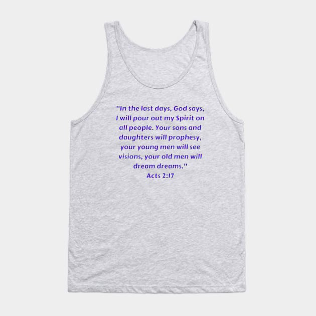 Bible Verse Acts 2:17 Tank Top by Prayingwarrior